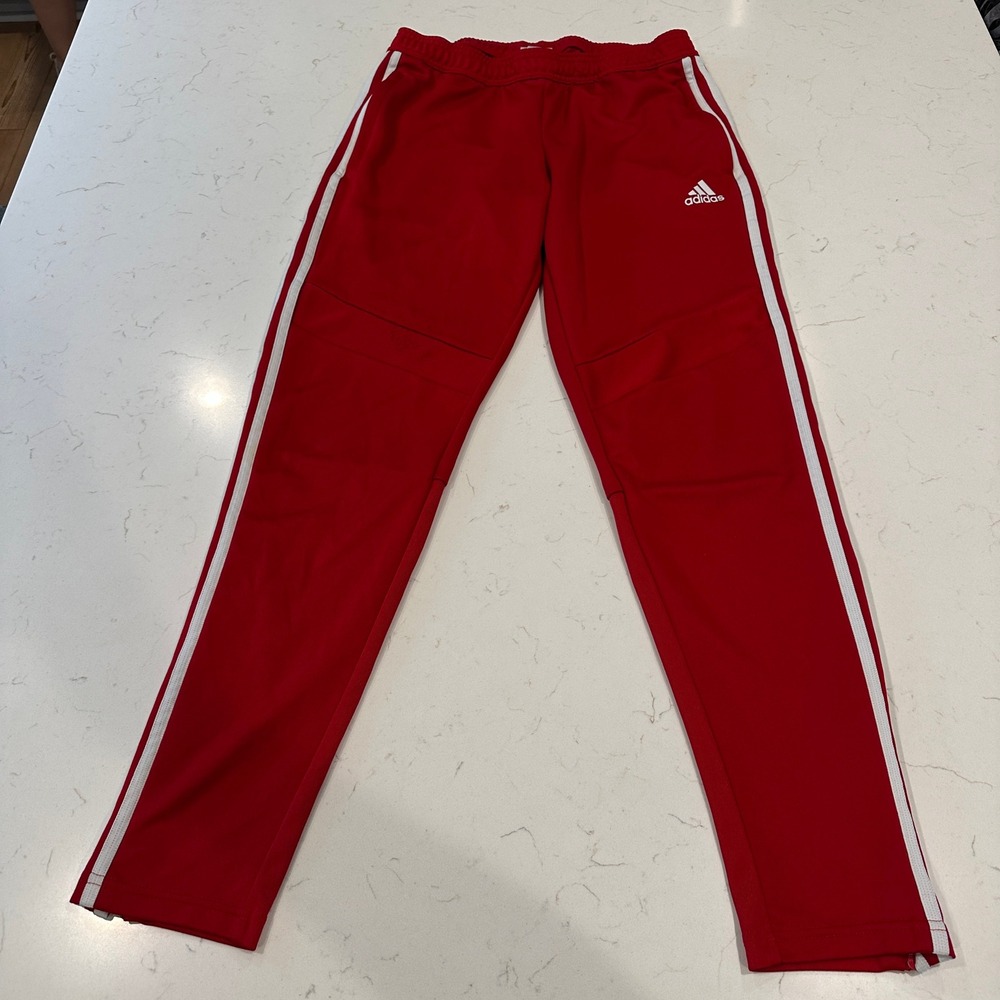 Adidas Tiro 17 Training Pants Mens Medium Red White Stripe Soccer Joggers